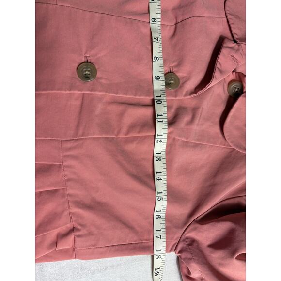 J. Crew Faille Waterproof Peplum Style Women's Rain Coat Pink Button Front Sz 6 - Picture 8 of 9